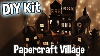 DCWV DIY Project Stack Shimmer Noel Village Papercraft Kit Easy Holiday Craft