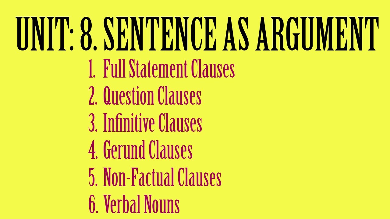 Sentences Using Argue SENTENCE AS ARGUMENT - YouTube