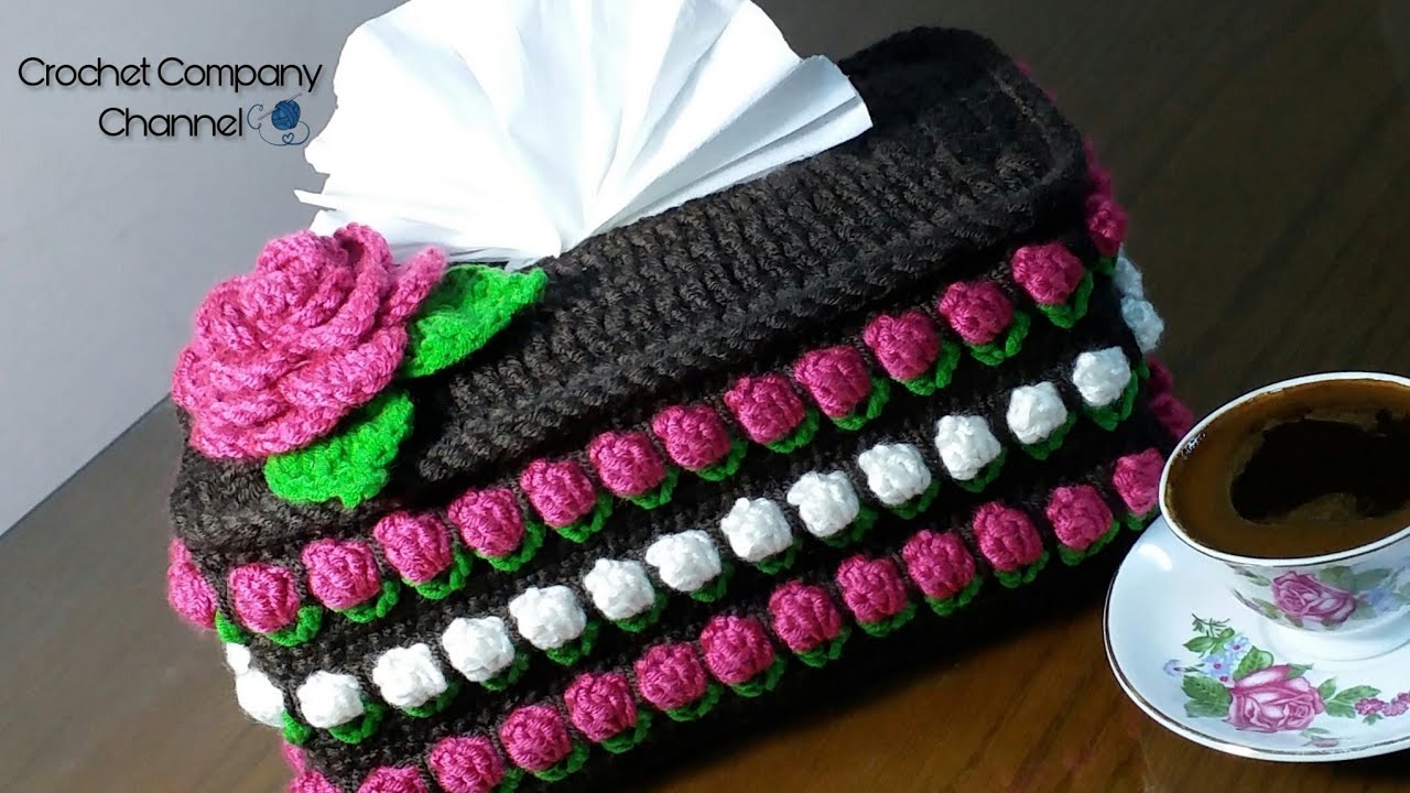 Crochet tissue box cover _ كروشيه غطاء لعلبه المناديل  #صحبه_الكروشيه