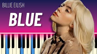 BLUE (EASY PIANO TUTORIAL) - Billie Eilish