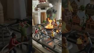 🍳 Tiny Kitchen Fire Rescue! | Miniature Town 3D Animation