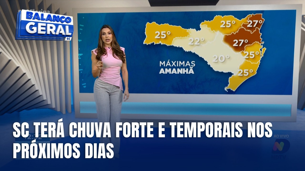Frente fria avança por SC e traz chuva e temporais nesta semana