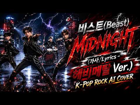 비스트(Beast) - Midnight (가사/Lyrics - 헤비메탈 Ver.) K-POP ROCK AI COVER