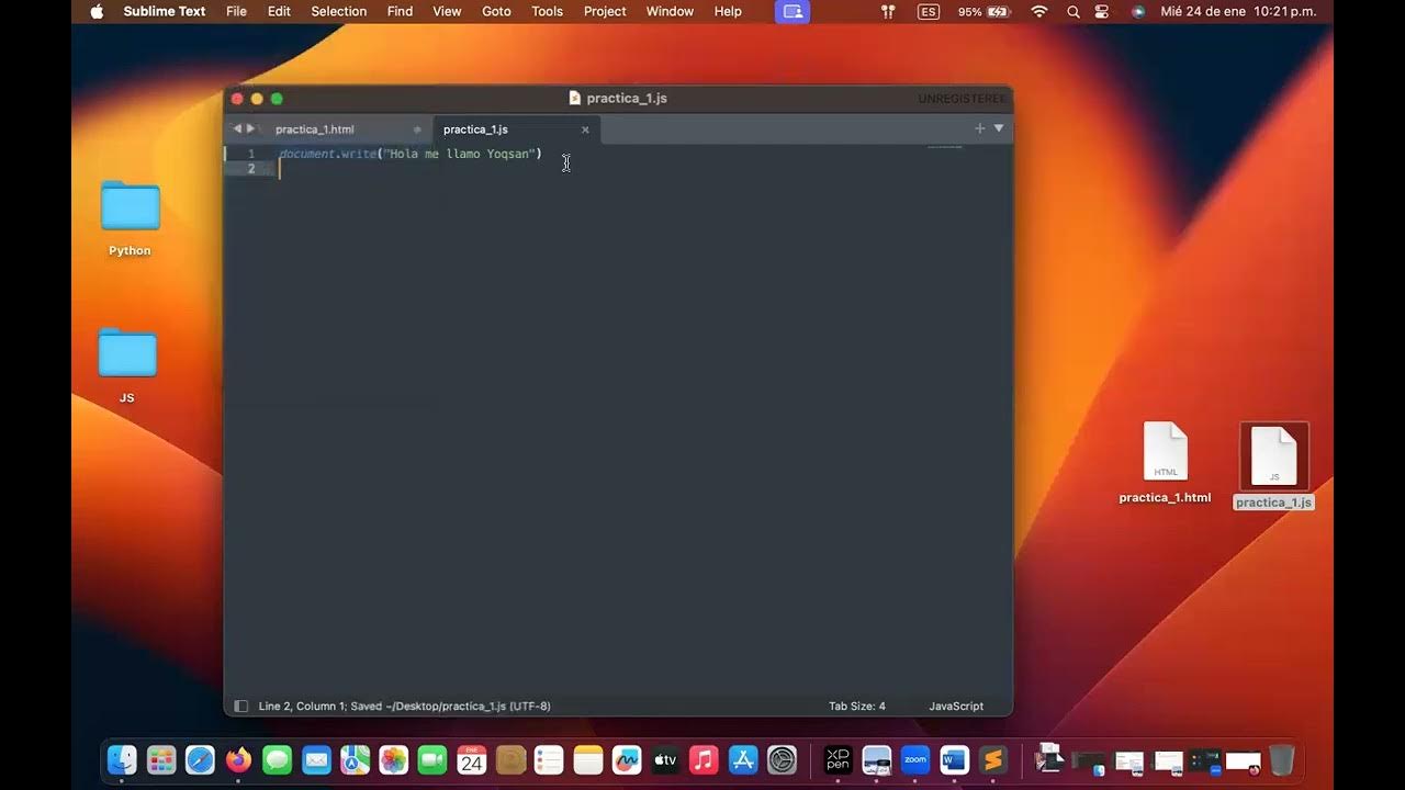 Primeros pasos con JavaScript en Sublime Text 3 - YouTube
