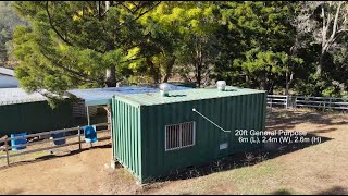 Transform an old shipping container into a horse tack room