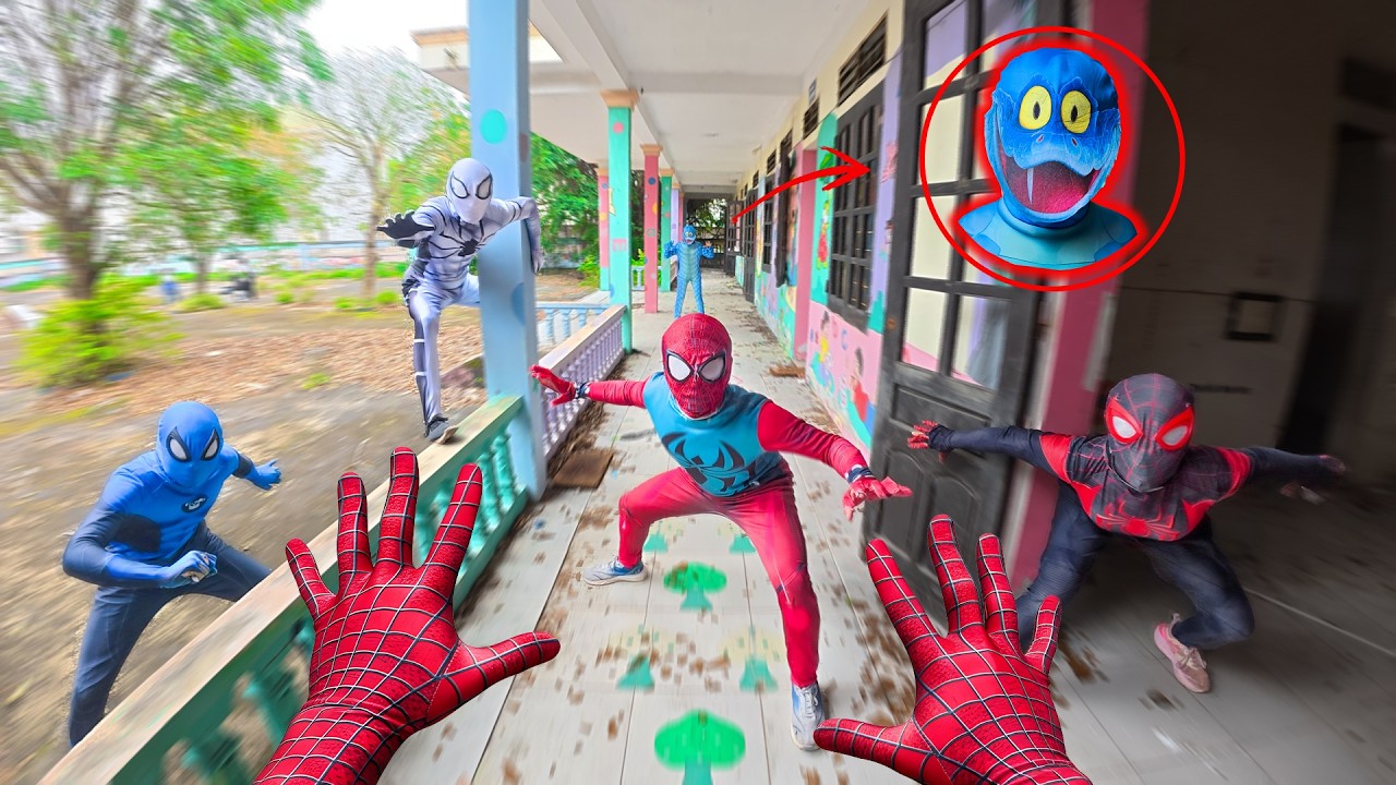 Team Spider-Man vs Gary De'Snake – Escape from the Abandoned High School! ( Suspense POV )