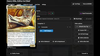 Denry Klin, Editor in Chief Deck Tech: Maximizing Value and Counters! EDH Deck Tech
