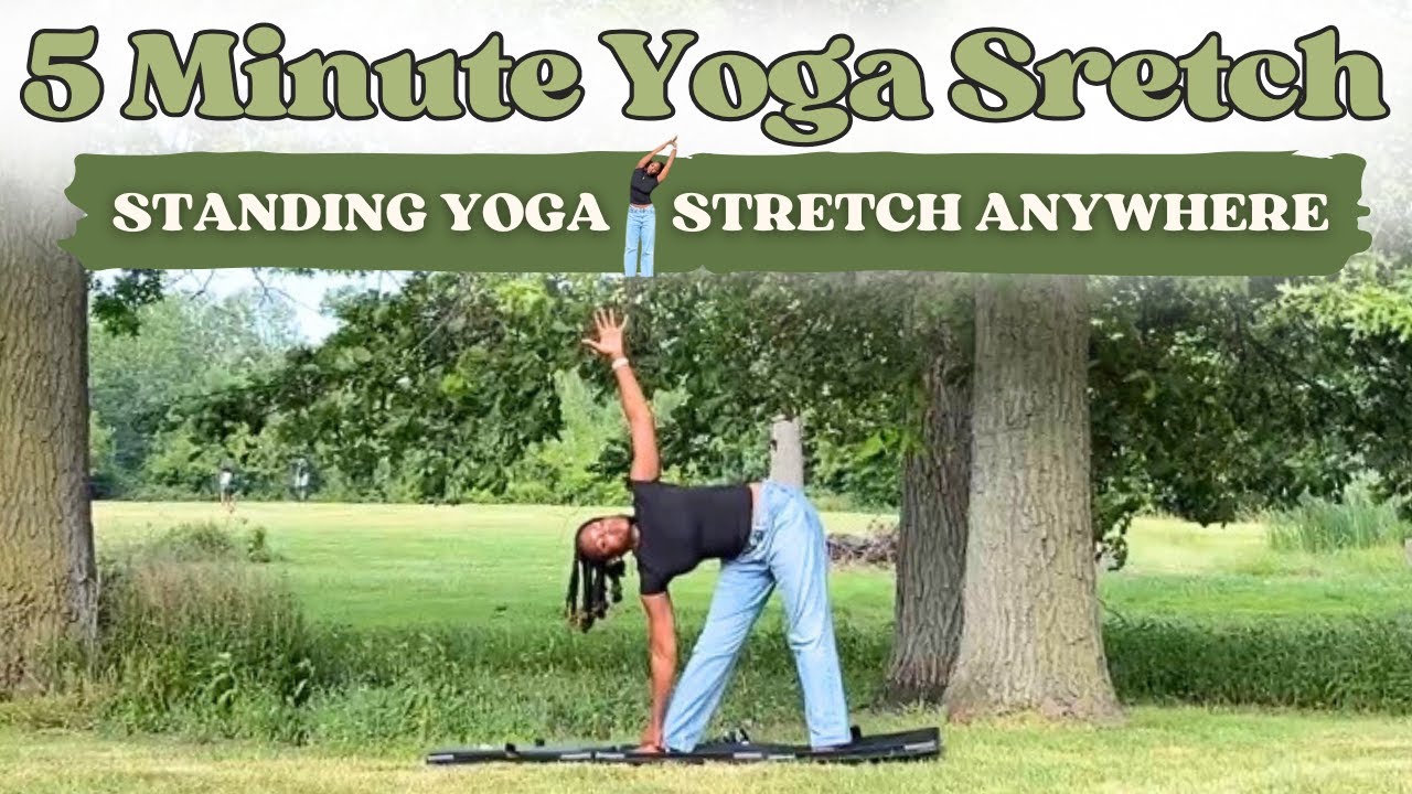 5 Min Lunch Break Yoga Stretch for BEGINNERS | No Mat Needed + Standing Only