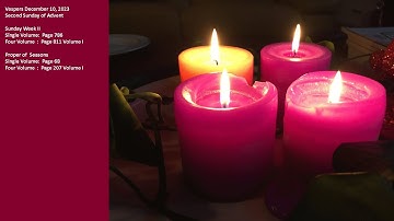 Vespers December 10, 2023 Second Sunday of Advent