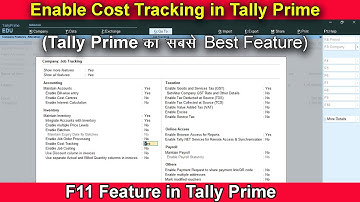 Enable cost tracking in tally prime | Tally prime enable cost tracking | Enable cost tracking