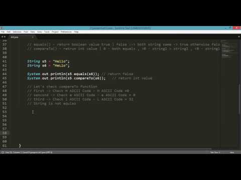 String Compare Function : equals, comapreTo, IgnoreCase()