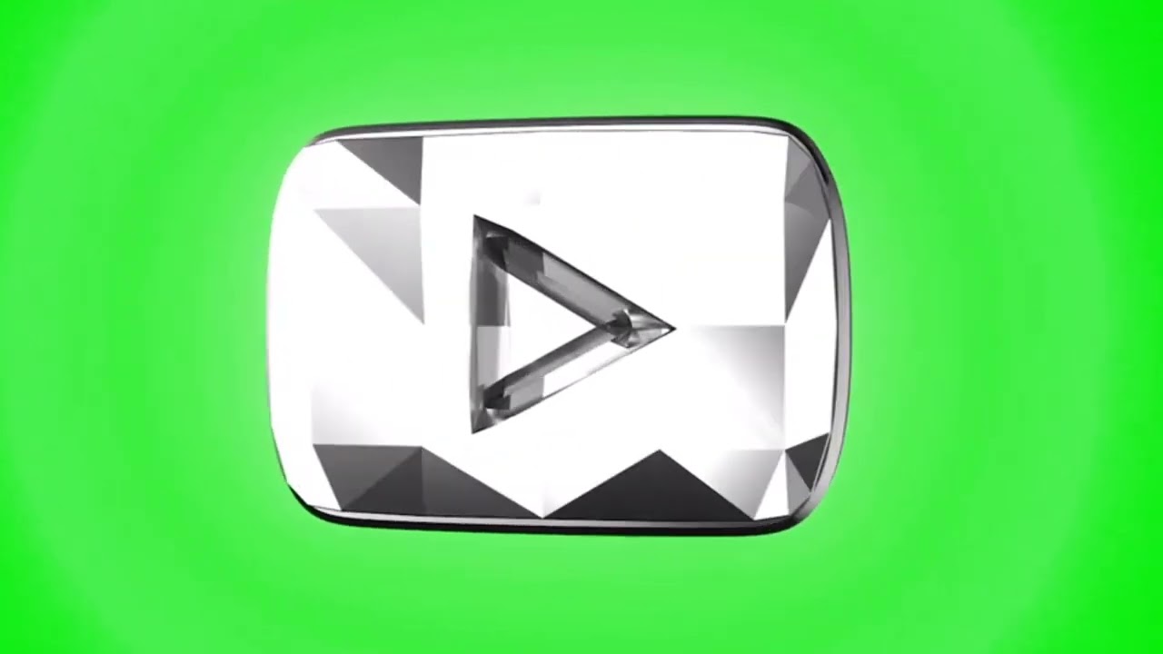 Diamond play button Green screen