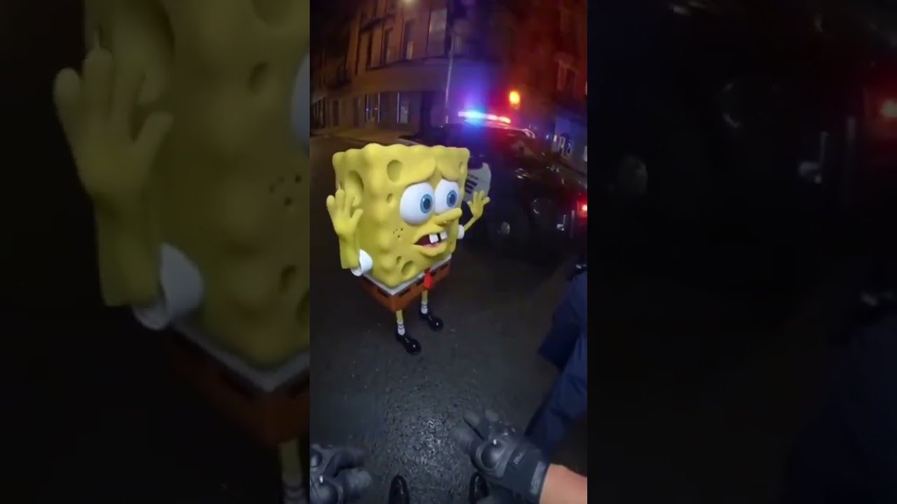 Bodycam of SpongeBob Getting Arrested 🚓🧽 | Viral AI Parody Sora 2 Generated
