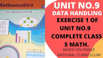 Exercise 1 of Unit no.9(Data Handling)  complete class 5 math /single national curriculum