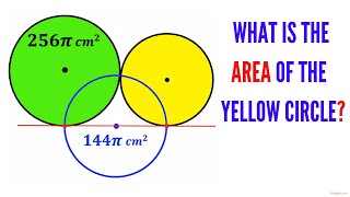 Can you find the area of the yellow circle? | (Three circles) | #math #maths