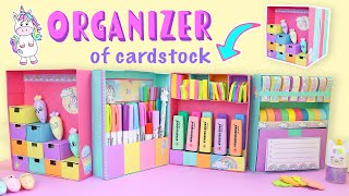 DESKTOP ORGANIZER DIY expandable of CARDSTOCK PAPER 👉 Back to school| aPasos Crafts DIY