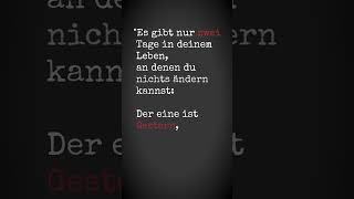 🙏Sprüche - 'Es gibt nur zwei Tage...'🍀 #Zitate #shorts