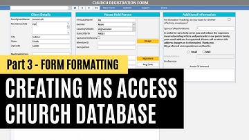 3. How To Create Church Database Management with MS ACCESS 2016 in Urdu Hindi - Form Formatting