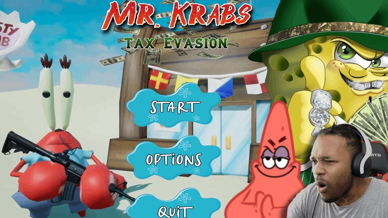Hilarious Mr Krabs Game | Mr Krabs Tax Evasion - YouTube