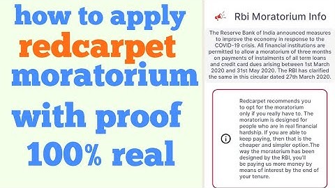 How to apply redcarpet credit card moratorium