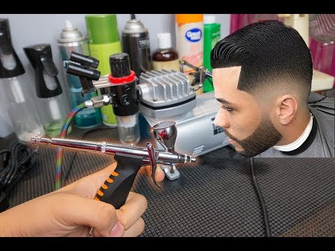 How to Mix and Apply Airbrush Hairline/Beard Enhancement(Kiss Express  Color/Dye) 