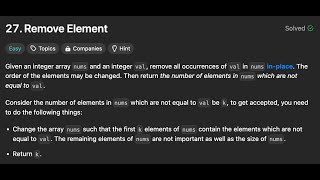Remove Element - Leetcode 27 - Türkçe - Python