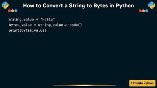How to Convert a String to Bytes in Python