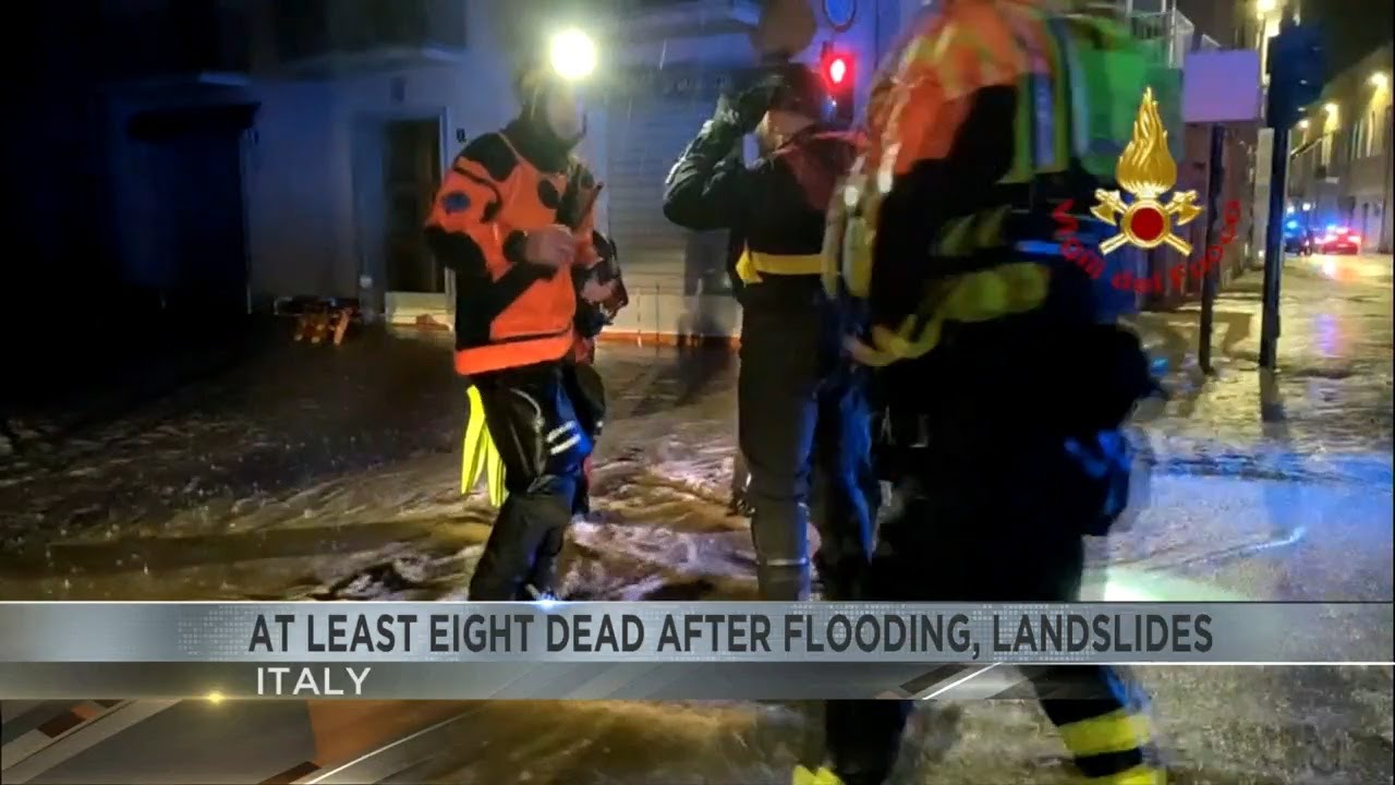At least 8 dead after flooding, landslides in Italy - YouTube