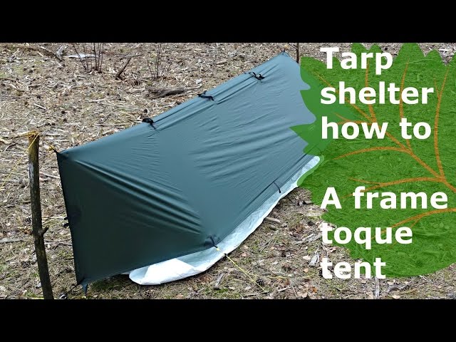 tarp shelter how to: bad weather solo pitch - YouTube