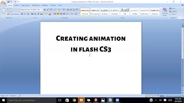 Creating Animation in Flash Cs3 Practical