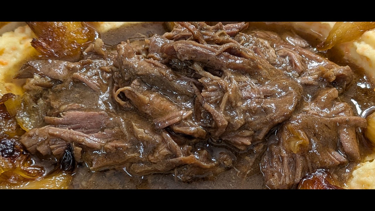 בשר מגורר של אונטריב, צלוי בשלבים עד מוכנות, 12 שעות