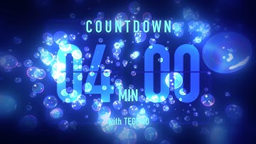 4 Minute Countdown Timer 🫧 Flip Clock with Techno Music 🎵