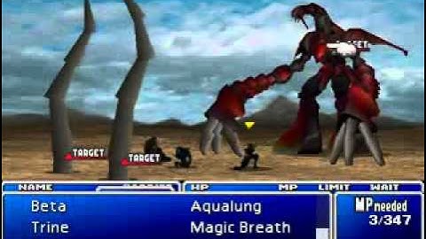 Final Fantasy VII Beating Ruby Weapon Enemy Skill MATERIA Only Challenge Part 3/4
