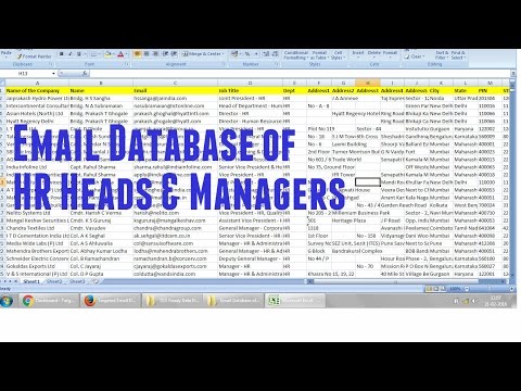 Indian Email Database of HR Heads - HR managers Email id list- 2021 updated & verified- Live Demo