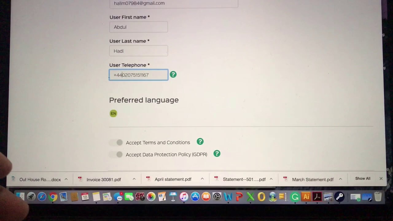 Track & Trace Application Process