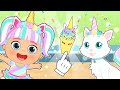 BABIES LILY AND KIRA 🍨🦄 How to Cook Unicorn Ice Cream