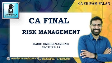 CA SHIVAM PALAN | CA FINAL - RISK MANAGEMENT BASIC UNDERSTANDING LECTURE-1A | LECTUREWALA