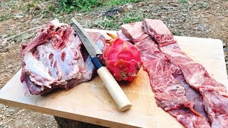 【大人BBQ肉の部】kgの鹿肉の塊と骨付きカルビをドラゴンソースで食う!!