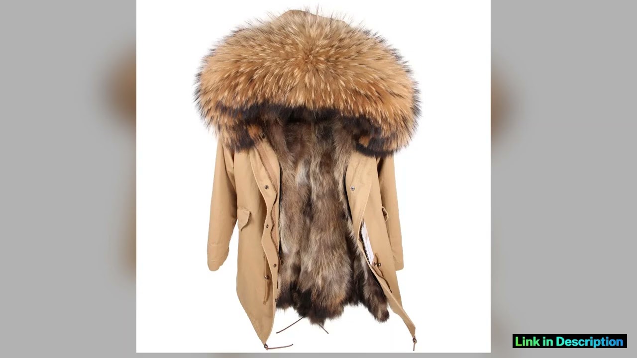 Maomaokong Women Parkas Real Natural Fur Winter Parka Raccoon Fur Collar Fox Inner Fur Liner Jacket