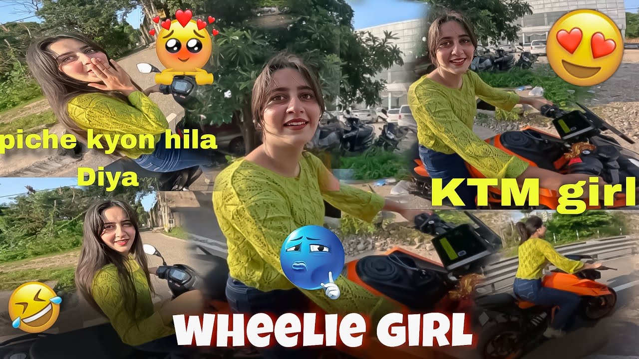 Piche kyo hila Diya 😊 wheelie girl ktm scooty 🥰KTM race karega moto vlogin video cute girl 😍