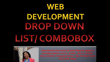 Creating a Drop Down List / Combobox in HTML | selet tag | Web site development Course