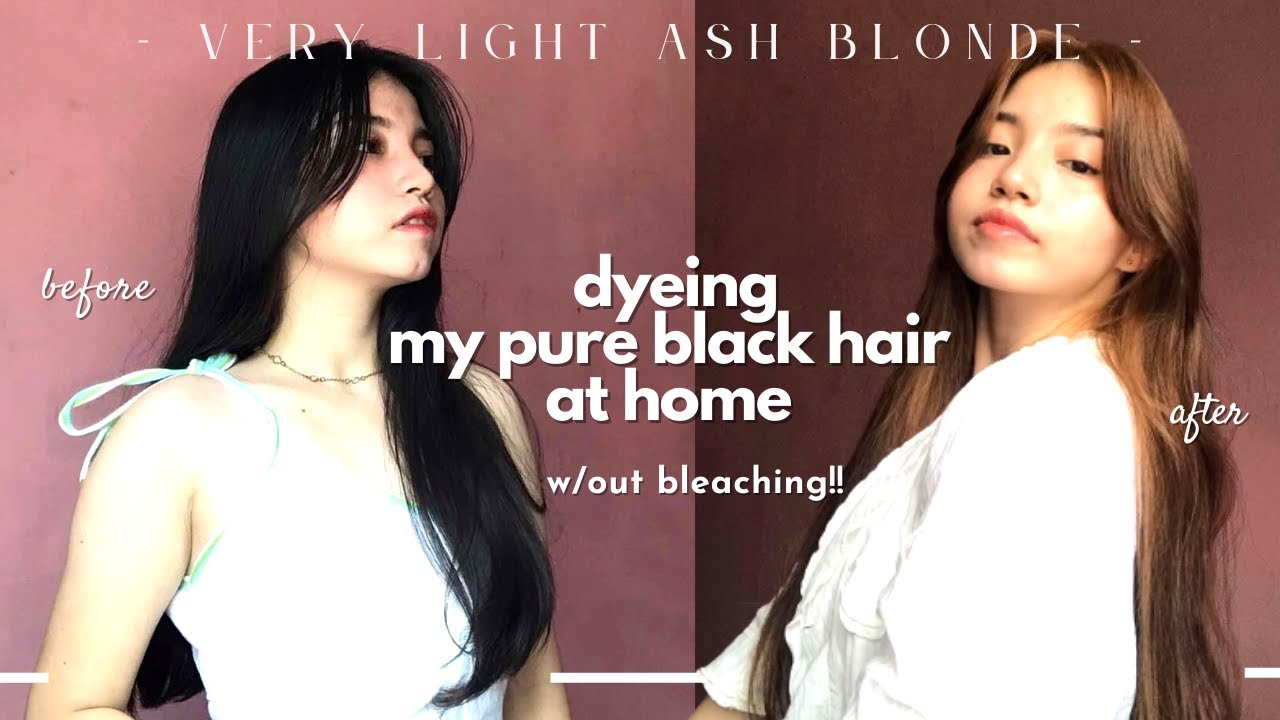 DYEING MY PURE BLACK HAIR INTO VERY LIGHT ASH BLONDE AT HOME (NO BLEACH!!)  👱‍♀️ | Sheryl Gabay - thptnganamst.edu.vn