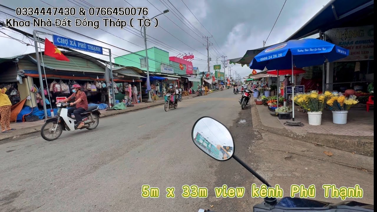 MS1984: 230 triệu, 5m dài 33m thổ cư view kênh chợ Phú Thạnh 