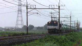 東北本線　5585レ　ＥＦ64－1017＋タキ1000　ワシクリにて