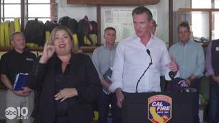 Governor gavin newsom addressed pg&e power shutoffs that could affect
millions of people in northern california. the also talked about work
bein...