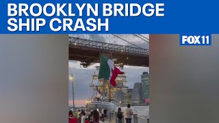 Mexican naval ship hits Brooklyn Bridge, 2 killed  | FOX 11 LA