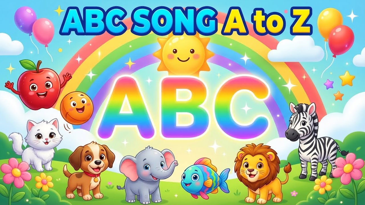 ABC Song A to Z 🌈 | Learn Alphabet with Fun Rhymes for Kids | Nursery ...