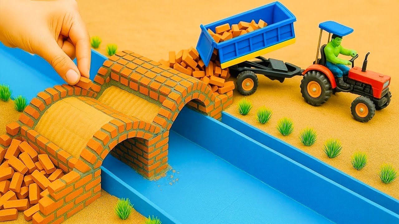 DIY Mini Tractor and Arch Bridge Construction