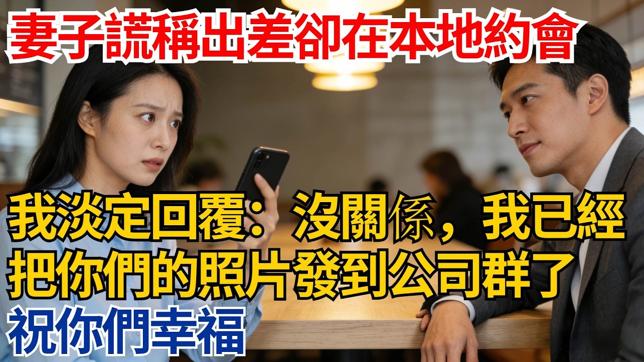妻子謊稱出差卻在本地約會，我淡定回覆：沒關係，我已經把你們的照片發到公司群了，祝你們幸福【都市際遇】#都市情感#情感故事#妻子出軌#出軌故事#婚姻背叛#反轉劇情