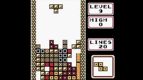 Tetris (Game Boy Version) - Game B Longplay - Level 9 - High 0